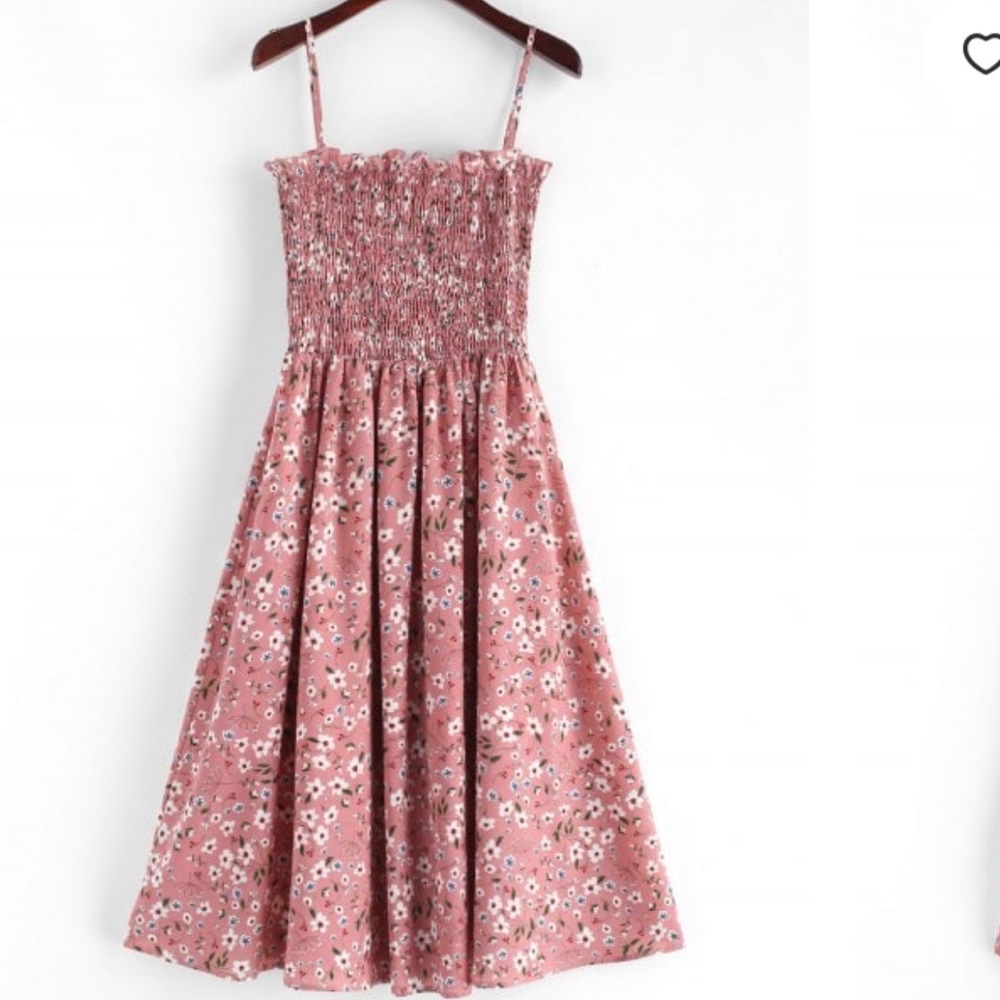 Zaful Smocked Floral spring Cami Dress